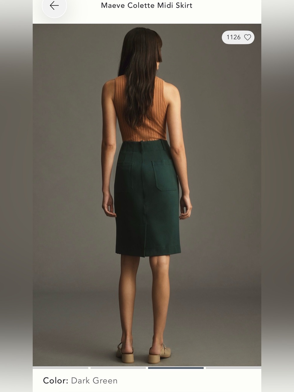 Anthropologie Maeve Colette Pencil Skirt Dark Green XXS - Picture 3 of 7